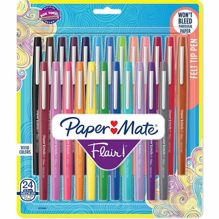 Pen, Assorted Ink, Capped, PK24