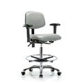 High Bench Chair Chair, Vin, Hi Ben, Chr Tilt AA CF Cast, Dov, Adjustable Arms, 26" to 35-1/2" Height