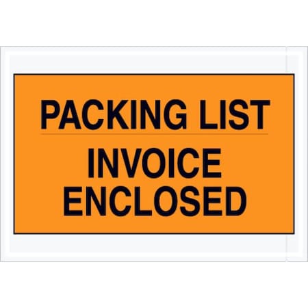 Packing List Envelopes, Orange, PK1000