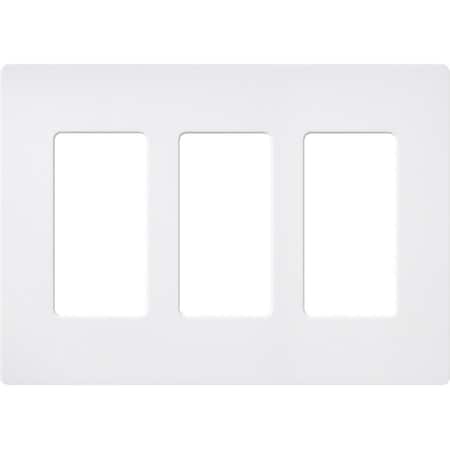Designer Wall Plates, Number of Gangs: 3 Satin Finish, Snow