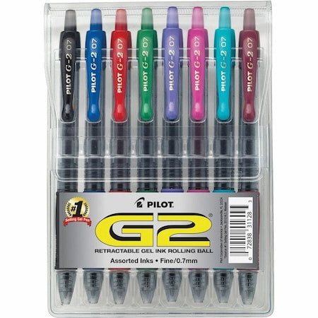 Pen Set, Clear, Plastic, PK8