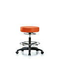 Vin Stool without Back-Medium Bench Ht with Chr Foot Ring and Casters in Orange Kist Trailblazer Vin