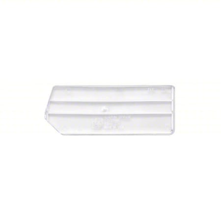 Plastic Bin Divider, Clear, 6 in L, 2 in H, 6 PK