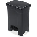4 gal Rectangular Step-On Can, Black, Step-On, Plastic, 12 1/4 in