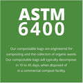 64 gal Trash Bags, 48 in x 60 in, 0.85 mil, Green