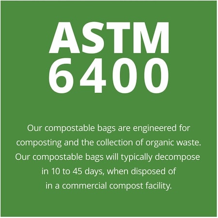 64 gal Trash Bags, 48 in x 60 in, 0.85 mil, Green