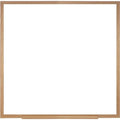 Dry Erase Board, Porcelain, 48 5/8 in, 144 5/8 in, Wood Frame, White, Matte