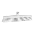 16 1/2 in Sweep Face Broom Head, Soft/Stiff Combination, White