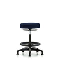 Rutledge Fab Stool without Back - High Bench Height with Black Foot Ring and Stat Glides in Navy Fab