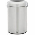 Refine 21 gal Half-Round Indoor Metal Can, Silver, None, Stainless Steel, Not Applicable