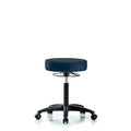 Rutledge Vinyl Stool without Back - Medium Bench Height with Casters in Imp Blue Trailblazer Vinyl