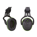 V-Gard Hard Hat-Mounted Earmuffs, NRR 22 dB, Foam Cushion, Green/Black, For Use With Cap Style Hats