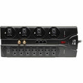 Power Strip, Surge, Tel/Modem/Coaxial/Ethernet Protection, 12 5-15R, 5-15P, 8 ft., Black