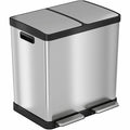 16 Gal Combo Recycle Bin and Trash Can, Stainless Steel