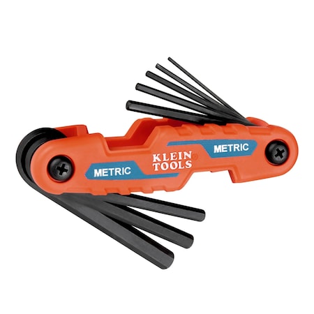 Hex Key Set, Compact Folding, Metric, 8-Key