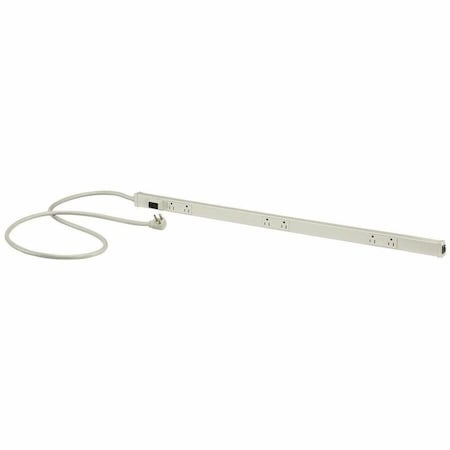 Outlet Strip, Switched, 6 5-15R, 5-15P, 6 ft., White