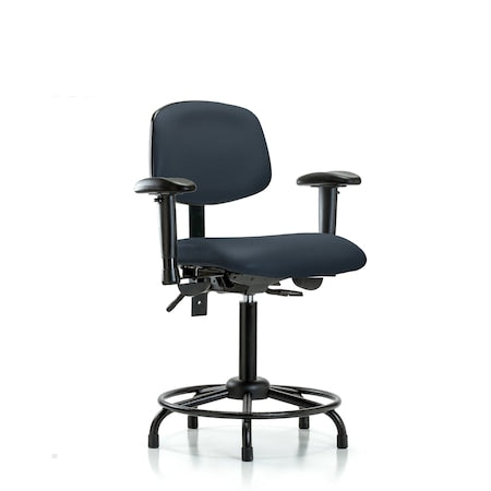 Medium Bench Chair Vinyl Chair, RT Tilt AA, Gld, Nav, Adjustable Arms, 22" to 29" Height, Vinyl