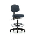 Vin Stool with Back-High Bench Height with Chr FRandStat Glides in Imperial Blue Trailblazer Vin