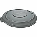 BRUTE(R) 10 gal Trash Can Lid, Flat Gray, Resin, 0 Openings 16 in W/Dia