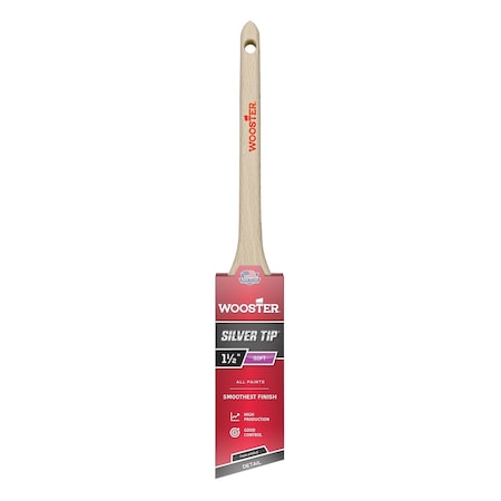 1-1/2" Angle Sash Soft, Silver CT Polyester Bristle, Paint Brush, Wood Handle
