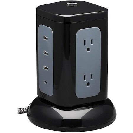 Outlet Strip, Gray, 4 in, 6 Outlets