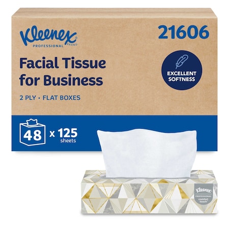 Kleenex 2 Ply Facial Tissue, 125 Sheets, 48 PK
