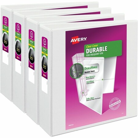 Durable Clear View 3 Ring Binders, PK4