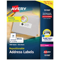 Laser Address Label, 2 5/8 in Label W, 1 in Label H, 30 Labels per Sheet White
