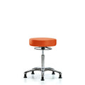 Vin Stool without Back Chrome-Medium Bench Ht with Stationary Glides in Orange Kist Trailblazer Vin