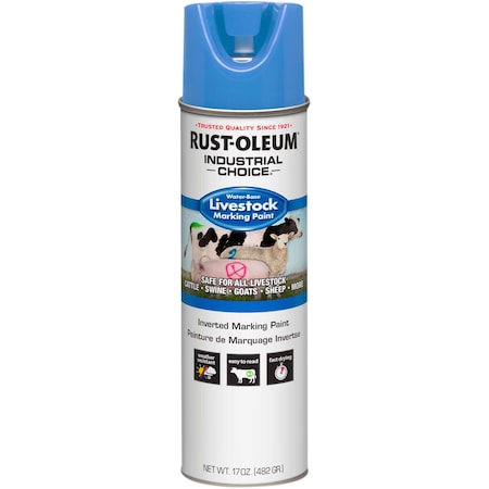 Livestock Marking Paint, Fluorescent Blue, Water, 17 Oz