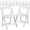 Kids White Resin Folding Chair with White Vinyl Padded Seat, PK11