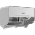 Toilet Paper Dispenser, Coreless, Horizontal Double Roll, Plastic, White