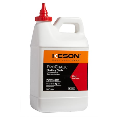 Marking Chalk, Red, Permanent, 3 lb