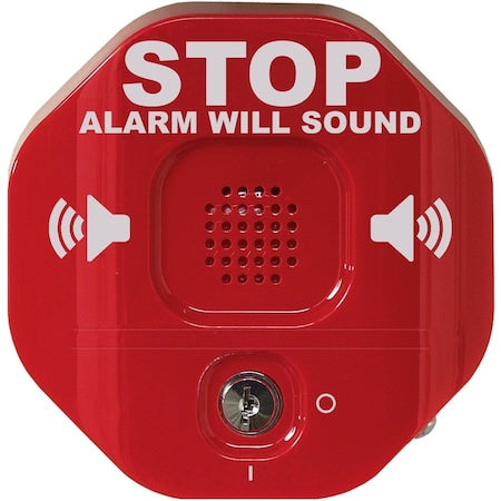Exit Door Alarm, Key Lock, Audible/Annunciation, Three Minute Piercing Horn, Polycarbonate Material