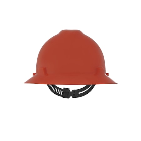 V-Gard Slotted Full Brim Hard Hat, Staz-On Suspension, Type I, Class E, Orange