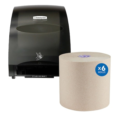 Automatic Hard Roll Paper Towel Dispenser With Paper Towel Roll Refill 6 PK