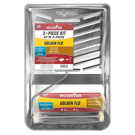 Paint Roller Kit, 9" L, 3/8" Nap