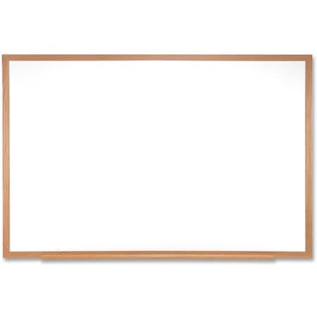 Dry Erase Board, Plastic, 24 in, 36 in, Aluminum Frame, White, Gloss