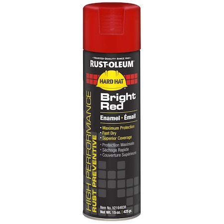 Rust Preventative Spray Paint, Bright Red, Gloss, Solvent, 15 oz