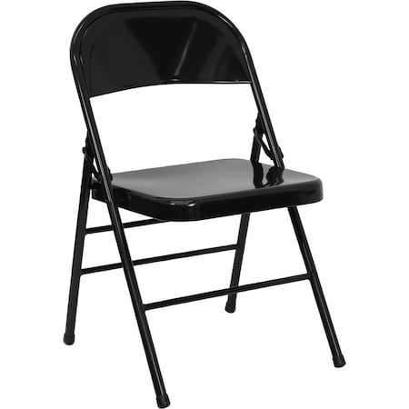 Metal Folding Chair, Black