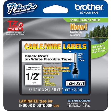 Flag Label, White, Polyester