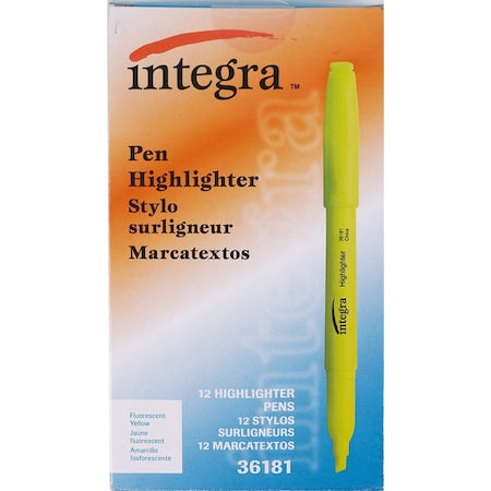 Highlighter, Felt-Tip, Non-Refillable, PK12