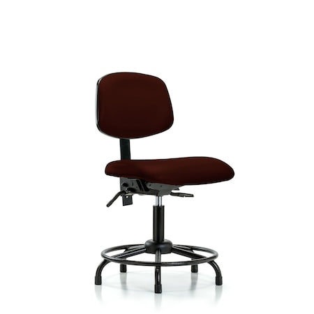 Desk Chair Desk Chair,Vinyl,Chrome AA Casters,Ruby, No Arms, 18"" to 23"" Height, Vinyl, Burgundy