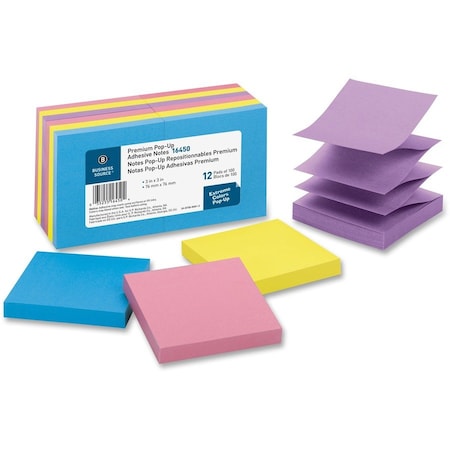 Sticky Note, Assorted, 12 Pads/Pack, PK12
