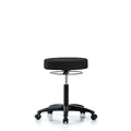 Rutledge Fabric Stool without Back - Medium Bench Height with Casters in Black Fabric