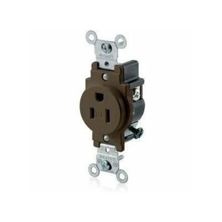 Straight Blade Receptacle, 5-15R, 15 A, 125V AC, 2 Pole, 3 Wire, Flush Mount, Grounded