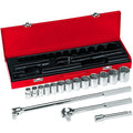 1/2" Drive Socket Wrench SAE 16 Pieces 7/16 in to 1 1/4 in , Chrome