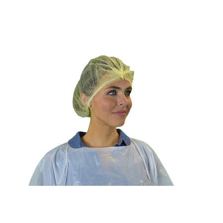 Pleated Yellow Bouffant Cap, 1000/CS