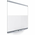 Dry Erase Board, Glass, 24 in, 36 in, No Frame Frame, White, Gloss
