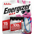Energizer Max AAA Alkaline Battery, 1.5V DC, PK4